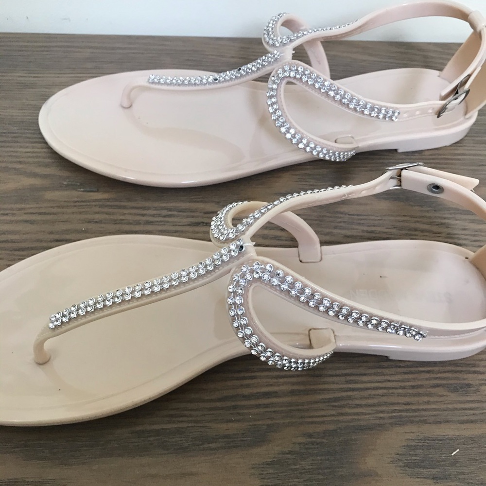 Steve Madden Blush Jeweled Sandals Size 10 - Picture 5 of 8